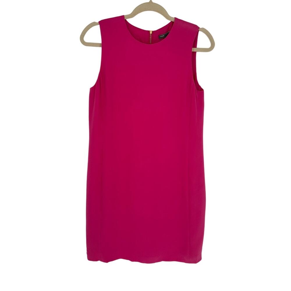Vince 100% Silk Shift Dress Knee Length Sleeveless Pink Office Workwear Size 6